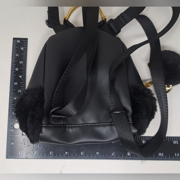NWOT Kendall & Kylie Mini Backpack Black Faux Fur Faux Leather - Picture 6 of 6